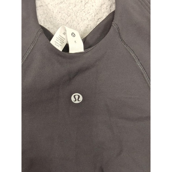 Lululemon Align Tank Top‎ Womens 2 Black Nulu Cropped Shelf Bra A/B Cup LW1CW4S - Picture 7 of 8